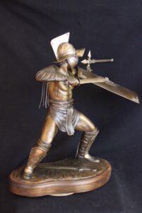 murmillo gladiator statue, roman gladiator sculpture