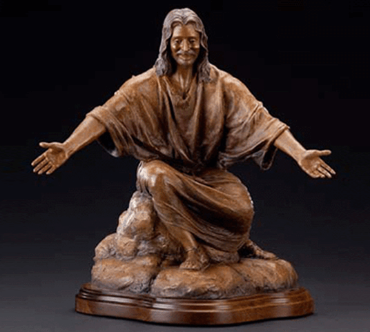 Christ Our Rock statues of Jesus and children and three crosses at Davidson Prayer Garden, Gatesville, Texas by world-class sculptor, Tom White. Located in prayer gardens, churches, schools and parks across the United States.