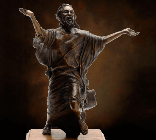 "Father's Love" Statue Prodigal Son story depicting the love of a father for a son, in the Biblical line of sculptures by renowned master sculptor, Tom White. Faith-based statues and gifts.