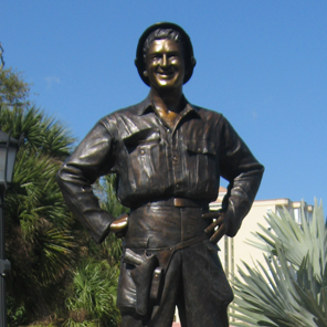 Medal of Honor Pfc Emory Bennett Sculpture, Riverside Park, Cocoa, FL created by commissioned bronze sculptor, Tom White who specializes in realistic portrait statues for military and veterans memorials.