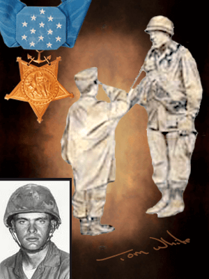 MOH Kenneth Worley Statue, commission concept for medal of honor military portrait sculpture of Kenneth for war memorial in New Mexico by master sculptor, Tom White.