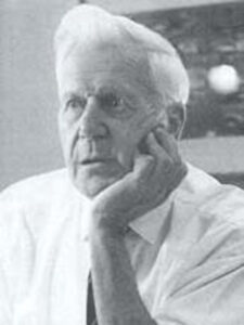 Sir Barnes Wallis bronze statue, Herne Bay Cultural Trails, Kent, England, by world-class commission monumental sculptor, Tom White. Sir Wallis is inventor of bouncing bomb in WWII of "Dam Busters" movie fame, wellesley and wellington bombers.