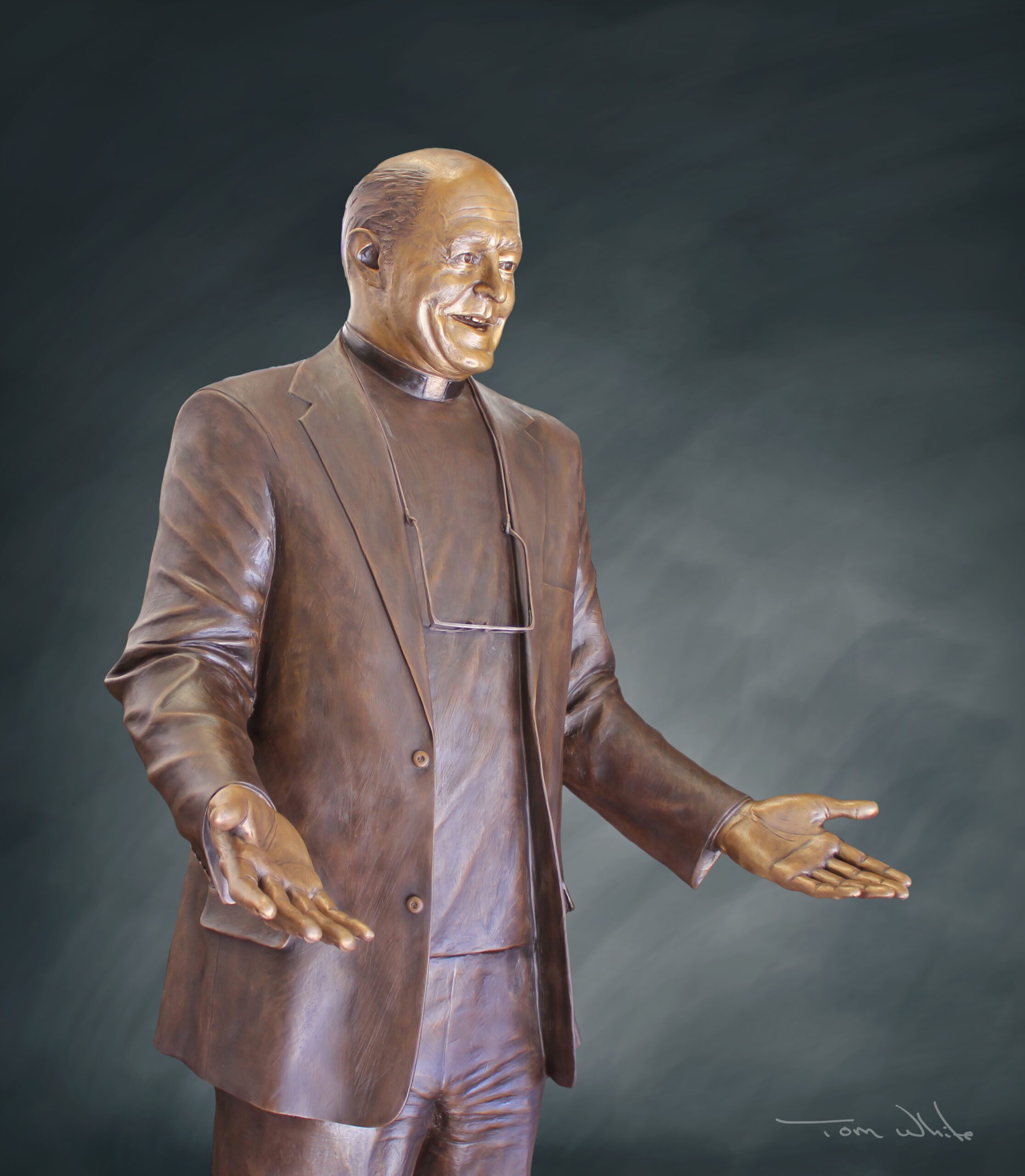 Tom White, Monumental Bronze Sculptor | Monsignor Vincent Puma Memorial Statue